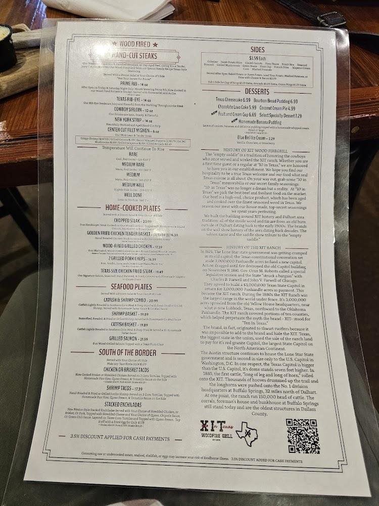 XIT Woodfire Grill Menu image 3